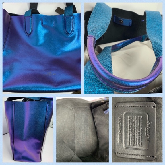 Coach NASA Hologram Purple Blue Metallic Derby Bag - Picture 2 of 5